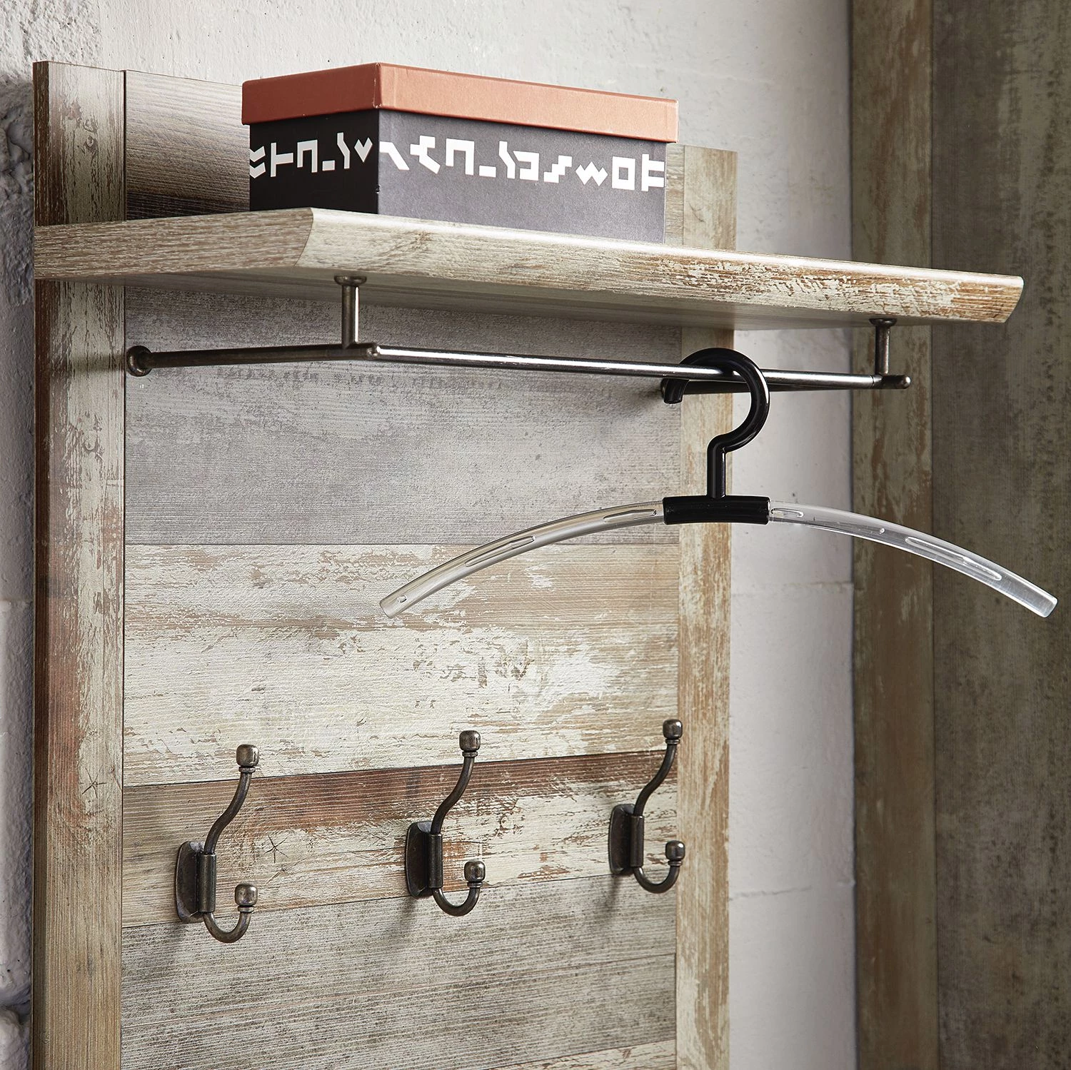 Red Living Panneau porte-manteaux Tapara II - Marron / Gris 3 Red Living Panneau porte-manteaux Tapara II - Marron / Gris – Image 3