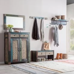 Wolf-Möbel Armoire à chaussures Goa - Manguier marron foncé -Vestiaires Soldes garderobenbank goa akazie mango teilmassiv mehrfarbig 4357424