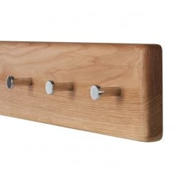 Ars Natura Porte-manteau mural Anamur III - Chêne -Vestiaires Soldes garderobenleiste anamur wildeiche massiv 4764972