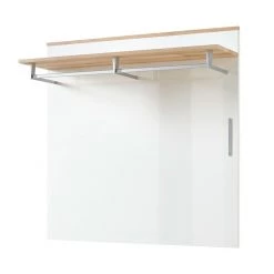 Fredriks Panneau porte-manteaux Exterior - Blanc brillant / Imitation hêtre