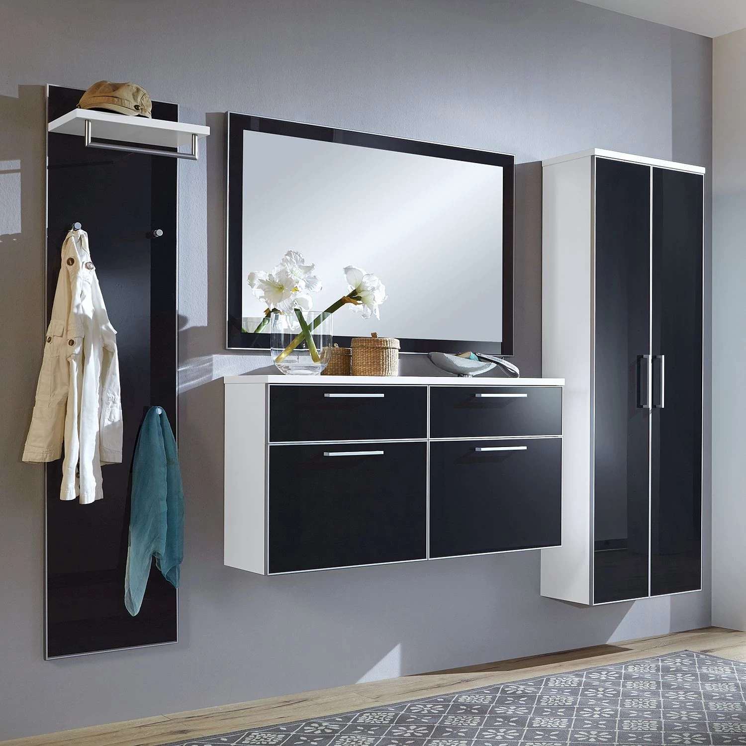 Voss Panneau porte-manteaux Alavere III - Anthracite / Blanc - Largeur : 42 cm 3 Voss Panneau porte-manteaux Alavere III - Anthracite / Blanc - Largeur : 42 cm – Image 3