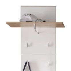 Trendteam Panneau porte-manteaux Mezzo - Blanc brillant / Imitation chêne de San Remo -Vestiaires Soldes garderobenpaneel baku hochglanz weiss eiche sanremo dekor 528799