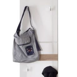 Trendteam Panneau porte-manteaux Mezzo - Blanc brillant / Imitation chêne de San Remo -Vestiaires Soldes garderobenpaneel baku hochglanz weiss eiche sanremo dekor 528804