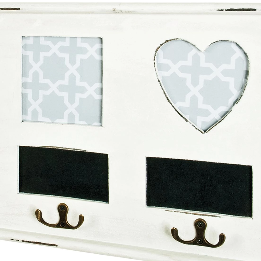 Home Design Porte-manteaux mural Emma - Partiellement en sapin massif - Blanc vintage / Noir - Largeur : 63 cm 3 Home Design Porte-manteaux mural Emma - Partiellement en sapin massif - Blanc vintage / Noir - Largeur : 63 cm – Image 3