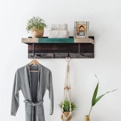 Wolf-Möbel Panneau porte-manteaux Goa - Partiellement en manguier massif - Manguier marron foncé -Vestiaires Soldes garderobenpaneel goa akazie mango teilmassiv mehrfarbig 4445956