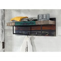 Wolf-Möbel Panneau porte-manteaux Goa - Partiellement en manguier massif - Manguier marron foncé -Vestiaires Soldes garderobenpaneel goa akazie mango teilmassiv mehrfarbig 4998020