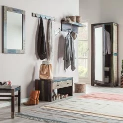 Wolf-Möbel Porte-manteaux mural Goa - Partiellement en manguier massif - Manguier marron foncé -Vestiaires Soldes garderobenschrank goa braun 4357284 1