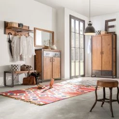 Ars manufacti Panneau porte-manteaux Manchester - Acacia massif / Métal -Vestiaires Soldes garderobenschrank manchester akazie massiv metall 4877512