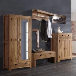 Wolf-Möbel Panneau porte-manteaux Yoga - Sheesham massif 5 Wolf-Möbel Panneau porte-manteaux Yoga - Sheesham massif -Vestiaires Soldes garderobenschrank yoga i sheesham massiv 3479973