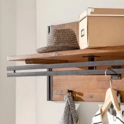 Ars manufacti Panneau porte-manteaux Manchester - Acacia massif / Métal -Vestiaires Soldes garderobenset manchester 5 teilig akazie massiv metall 4872532