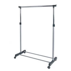 Home Design Porte-manteaux sur roulettes Kiruna - Couleur chrome /Couleur aluminium