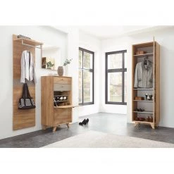 Germania Meuble à chaussures Calvi - Imitation chêne de Navarra / Gris minéral -Vestiaires Soldes schuhkipper calvi eiche navarra dekor steingrau 4253968