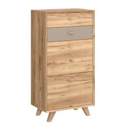 Germania Meuble à chaussures Calvi - Imitation chêne de Navarra / Gris minéral -Vestiaires Soldes schuhkipper calvi eiche navarra dekor steingrau 4253992