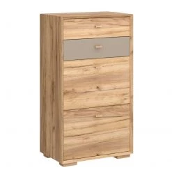 Germania Meuble à chaussures Calvi - Imitation chêne de Navarra / Gris minéral -Vestiaires Soldes schuhkipper calvi eiche navarra dekor steingrau 4253996