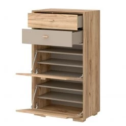 Germania Meuble à chaussures Calvi - Imitation chêne de Navarra / Gris minéral -Vestiaires Soldes schuhkipper calvi eiche navarra dekor steingrau 4254020