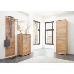 Germania Meuble à chaussures Calvi - Imitation chêne de Navarra / Gris minéral -Vestiaires Soldes schuhkipper calvi eiche navarra dekor steingrau 4254032