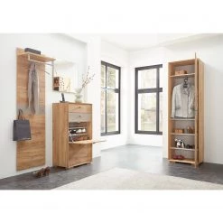 Germania Meuble à chaussures Calvi - Imitation chêne de Navarra / Gris minéral -Vestiaires Soldes schuhkipper calvi eiche navarra dekor steingrau 4254036