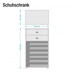Germania Meuble à chaussures Calvi - Imitation chêne de Navarra / Gris minéral -Vestiaires Soldes schuhkipper calvi eiche navarra dekor steingrau 4254044