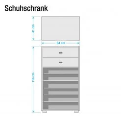 Germania Meuble à chaussures Calvi - Imitation chêne de Navarra / Gris minéral -Vestiaires Soldes schuhkipper calvi pinie weiss dekor eiche 4258904