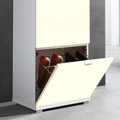 Germania Meuble à chaussures Colorado Matt - Hauteur : 132 cm -Vestiaires Soldes schuhkipper colorado matt vanille 4053264