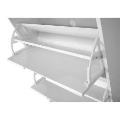 Mørteens Meuble à chaussures Lindholm - Partiellement en chêne massif - Blanc - Hauteur : 165 cm -Vestiaires Soldes schuhkipper lindholm ii weiss eiche massiv 1229650