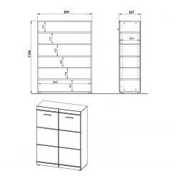 Germania Meubles à chaussures Adana - Blanc brillant 11 Germania Meubles à chaussures Adana - Blanc brillant -Vestiaires Soldes schuhkommode adana eiche sonoma dekor 90 cm 5162568