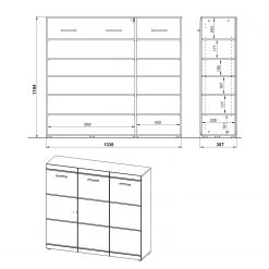 Germania Meubles à chaussures Adana - Blanc brillant - 134 cm 13 Germania Meubles à chaussures Adana - Blanc brillant - 134 cm -Vestiaires Soldes schuhkommode adana hochglanz weiss 134 cm 5162564