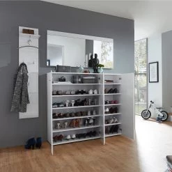 Germania Meubles à chaussures Adana - Blanc brillant - 134 cm 10 Germania Meubles à chaussures Adana - Blanc brillant - 134 cm -Vestiaires Soldes schuhkommode adana hochglanz weiss 134 cm 5188216