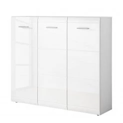 Germania Meubles à chaussures Adana - Blanc brillant - 134 cm
