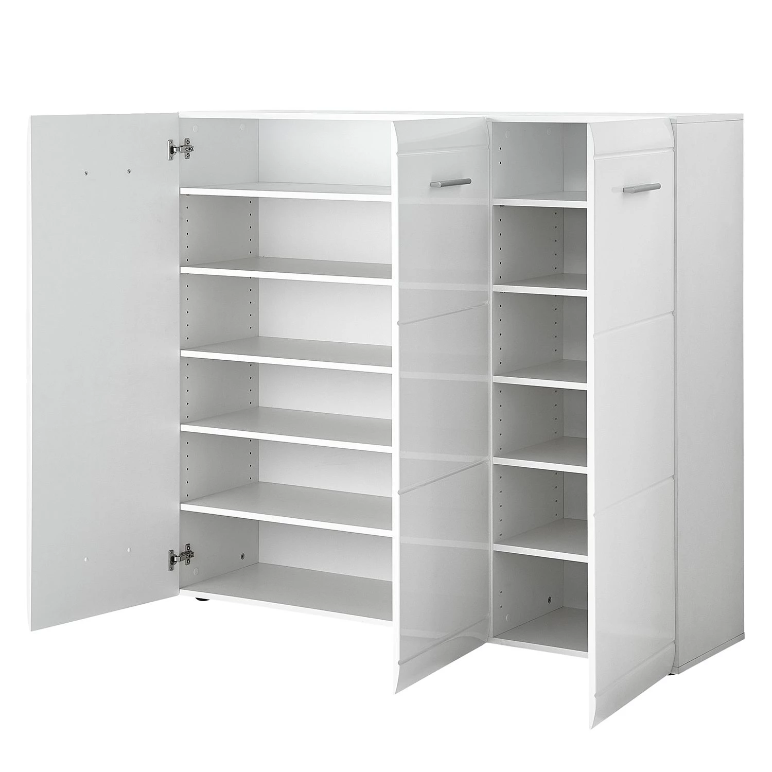 Germania Meubles à chaussures Adana - Blanc brillant - 134 cm 3 Germania Meubles à chaussures Adana - Blanc brillant - 134 cm – Image 3