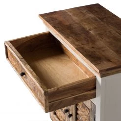 Maison Belfort Meuble à chaussures Newhaven - Manguier partiellement massif - Manguier / Blanc -Vestiaires Soldes schuhkommode newhaven mango teilmassiv mango weiss 5042972