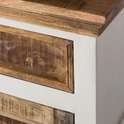 Maison Belfort Meuble à chaussures Newhaven - Manguier partiellement massif - Manguier / Blanc -Vestiaires Soldes schuhkommode newhaven mango teilmassiv mango weiss 5042976