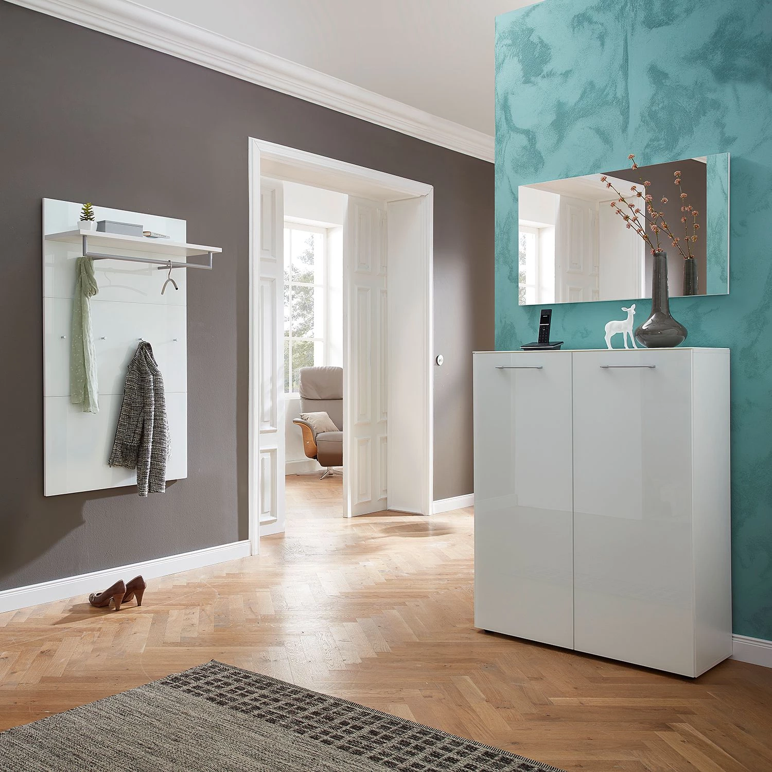 Germania Panneau porte-manteaux Viveiro I - Blanc 2 Germania Panneau porte-manteaux Viveiro I - Blanc – Image 2