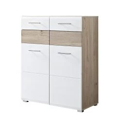 Mooved Meuble à chaussures Samanta - Blanc / Imitation chêne argenté