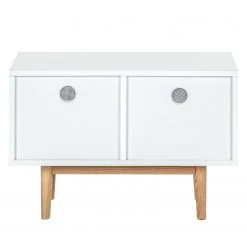 Mørteens Meuble à chaussures Lindholm III - Partiellement en chêne massif - Blanc -Vestiaires Soldes schuhkommoden lindholm ii eiche massiv matt weiss 3701981