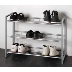 Home Design Meuble à chaussures Kelowna II - Acier - Couleur aluminium 5 Home Design Meuble à chaussures Kelowna II - Acier - Couleur aluminium -Vestiaires Soldes schuhregal kelowna ii stahl alufarben 245798