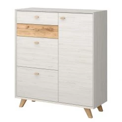 Germania Armoire à chaussures Calvi - Imitation pin blanc / Imitation chêne de Navarra -Vestiaires Soldes schuhschrank calvi pinie weiss dekor eiche 4254388