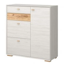 Germania Armoire à chaussures Calvi - Imitation pin blanc / Imitation chêne de Navarra -Vestiaires Soldes schuhschrank calvi pinie weiss dekor eiche 4254392