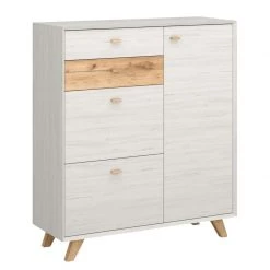 Germania Armoire à chaussures Calvi - Imitation pin blanc / Imitation chêne de Navarra -Vestiaires Soldes schuhschrank calvi pinie weiss dekor eiche 4254400
