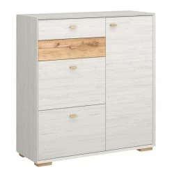 Germania Armoire à chaussures Calvi - Imitation pin blanc / Imitation chêne de Navarra -Vestiaires Soldes schuhschrank calvi pinie weiss dekor eiche 4254404