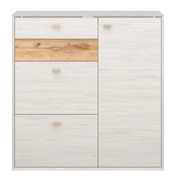 Germania Armoire à chaussures Calvi - Imitation pin blanc / Imitation chêne de Navarra -Vestiaires Soldes schuhschrank calvi pinie weiss dekor eiche 4254408