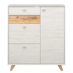 Germania Armoire à chaussures Calvi - Imitation pin blanc / Imitation chêne de Navarra -Vestiaires Soldes schuhschrank calvi pinie weiss dekor eiche 4254412