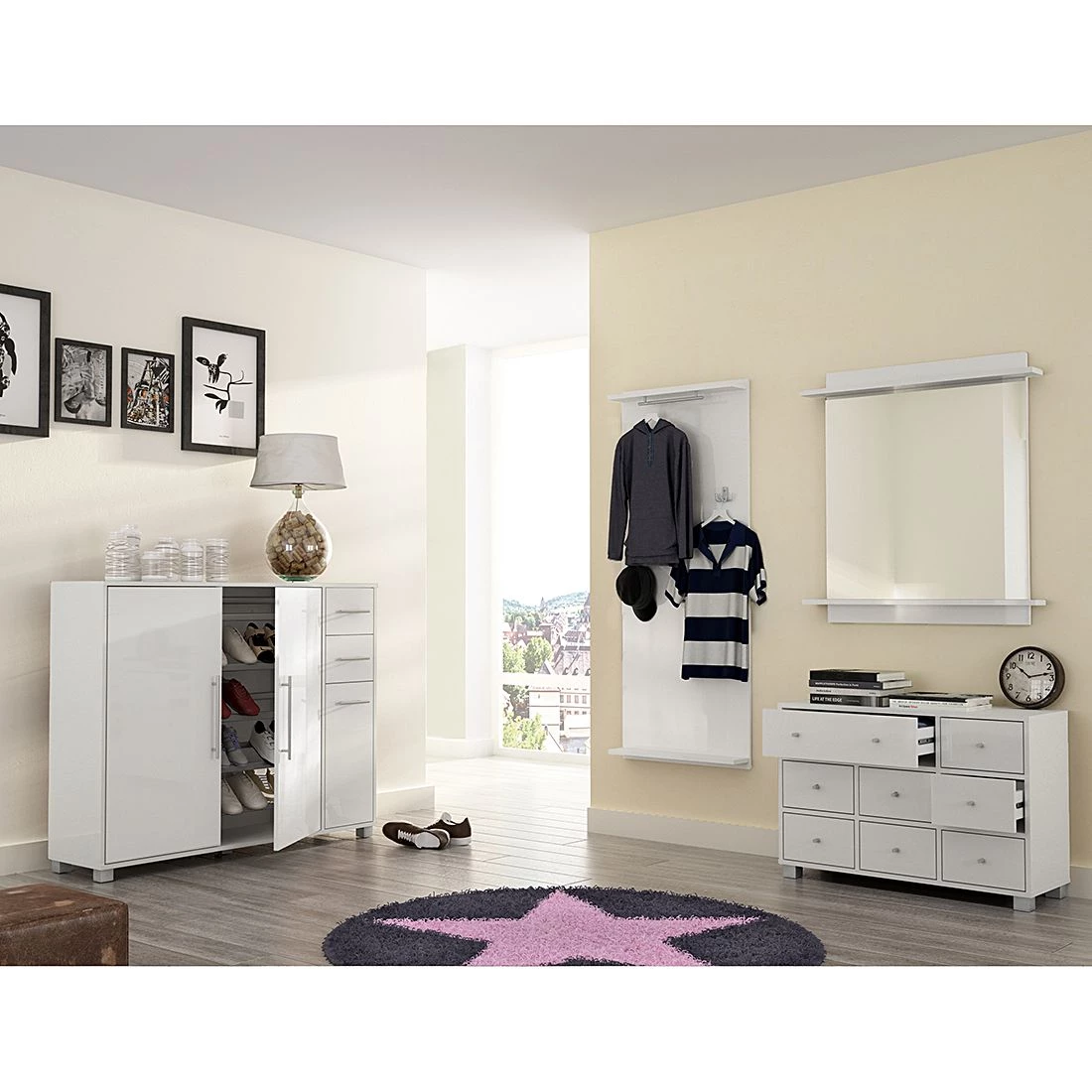 Schildmeyer Meuble à chaussures Pisa II - Blanc 2 Schildmeyer Meuble à chaussures Pisa II - Blanc – Image 2