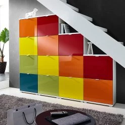 Germania Meuble à chaussures Colorado - Hauteur : 132 cm -Vestiaires Soldes schuhschrank colorado ii weiss 523132