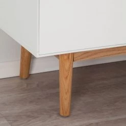 Mørteens Meuble à chaussures Lindholm I - Partiellement en chêne massif - Blanc -Vestiaires Soldes schuhschrank lindholm i weiss eiche massiv 4037328