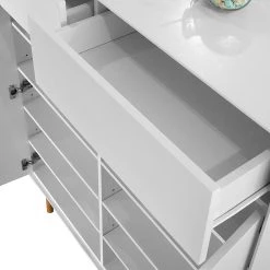 Mørteens Meuble à chaussures Lindholm II - Partiellement en chêne massif - Blanc -Vestiaires Soldes schuhschrank lindholm ii weiss eiche massiv 1229590