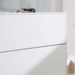 Mørteens Meuble à chaussures Lindholm II - Partiellement en chêne massif - Blanc -Vestiaires Soldes schuhschrank lindholm ii weiss eiche massiv 4037332