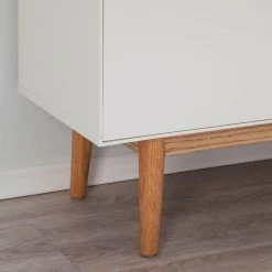 Mørteens Meuble à chaussures Lindholm II - Partiellement en chêne massif - Blanc -Vestiaires Soldes schuhschrank lindholm ii weiss eiche massiv 4037340