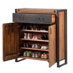 Ars manufacti Armoire à chaussures Manchester - Acacia massif / Métal -Vestiaires Soldes schuhschrank manchester akazie massiv metall 4877176