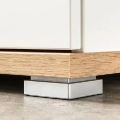 Germania Meuble à chaussures Nerola - Blanc / Imitation chêne de Navarre -Vestiaires Soldes schuhschrank nerola weiss eiche dekor 4244980